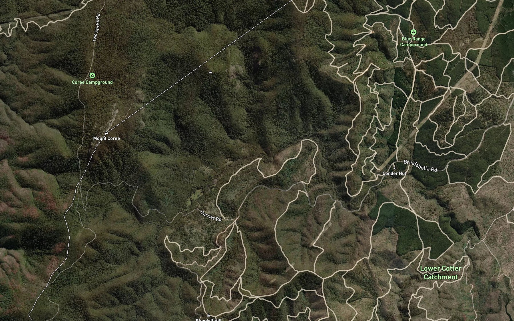 Satellite map of the Coree Creek