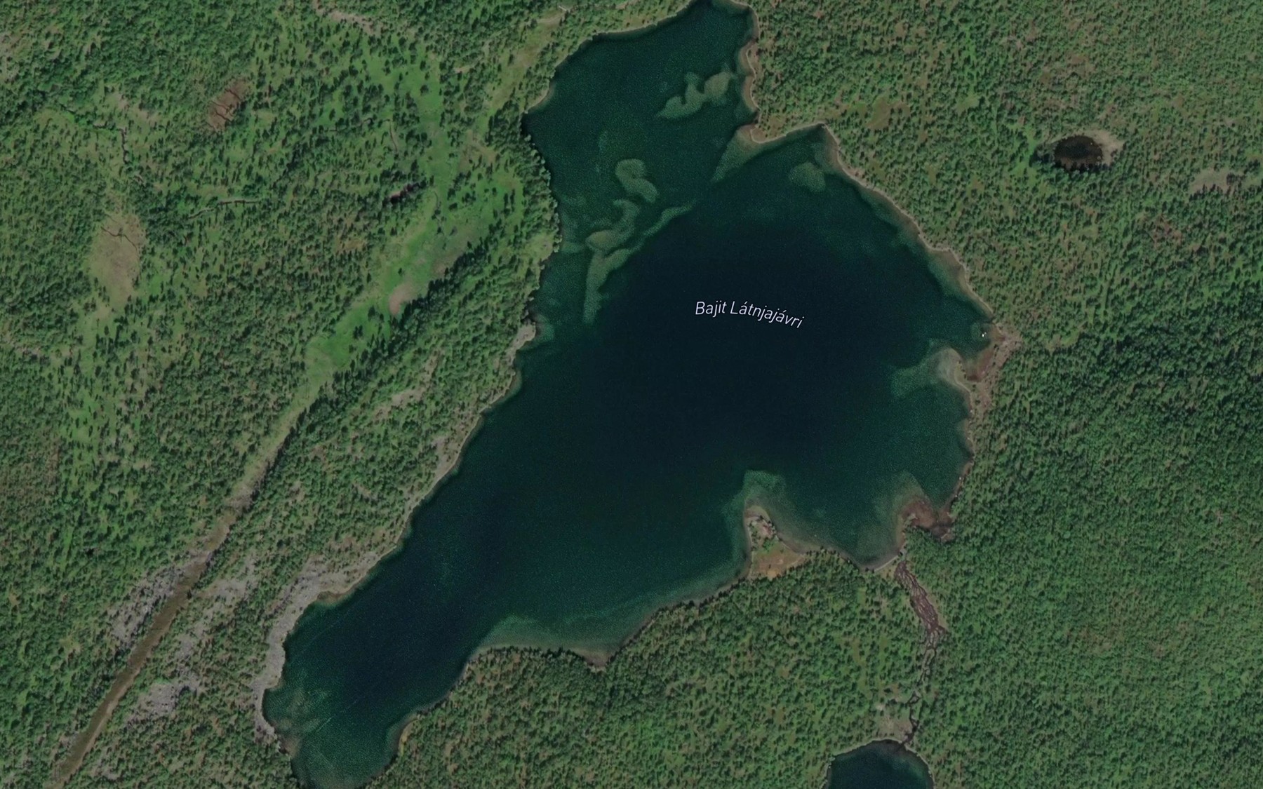 Satellite map of the Ladnjajavri,bajit