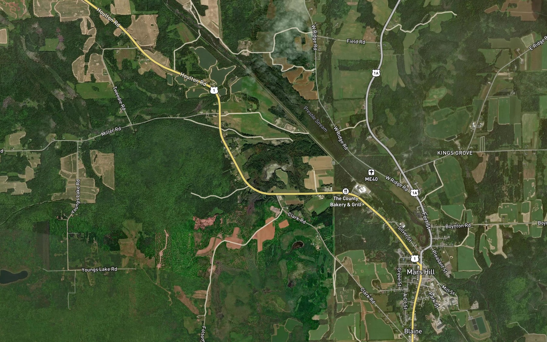 Satellite map of the Winslow Lake