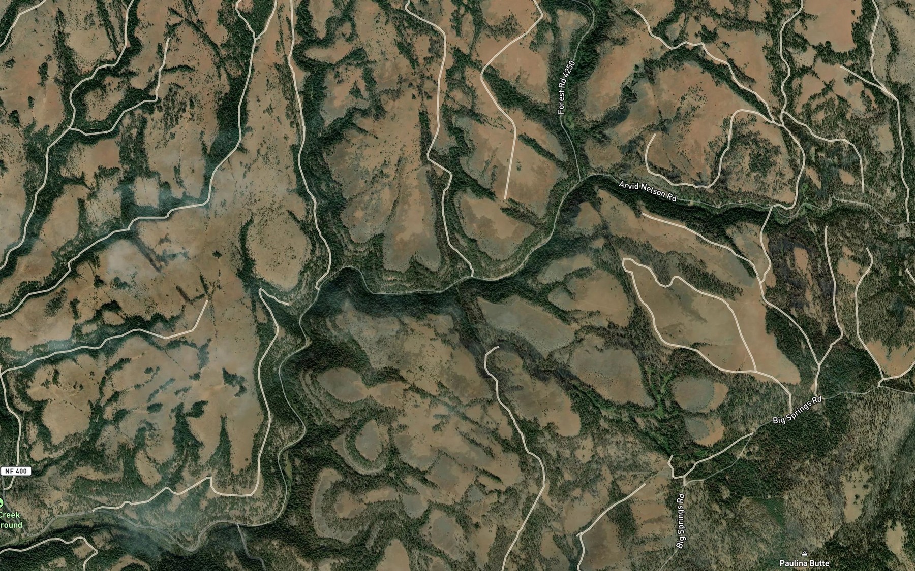 Satellite map of the Big Spring Creek