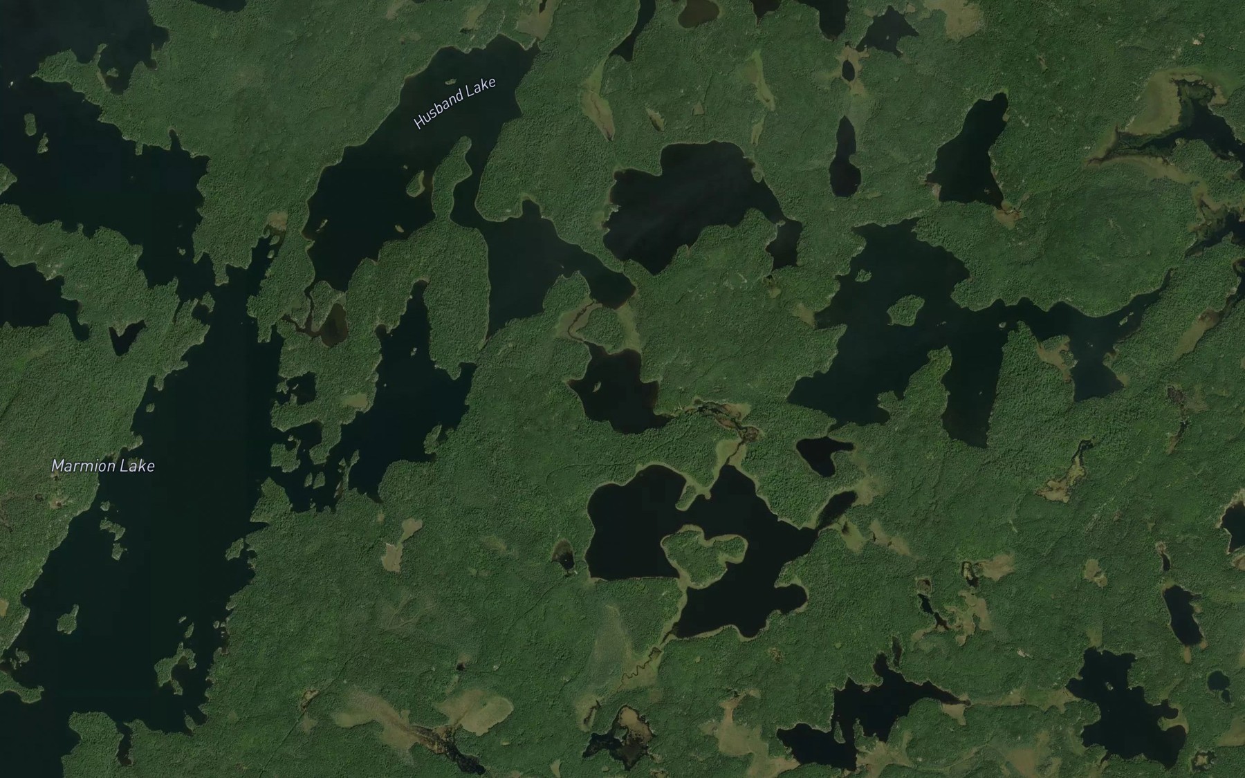 Satellite map of the Wife Lake