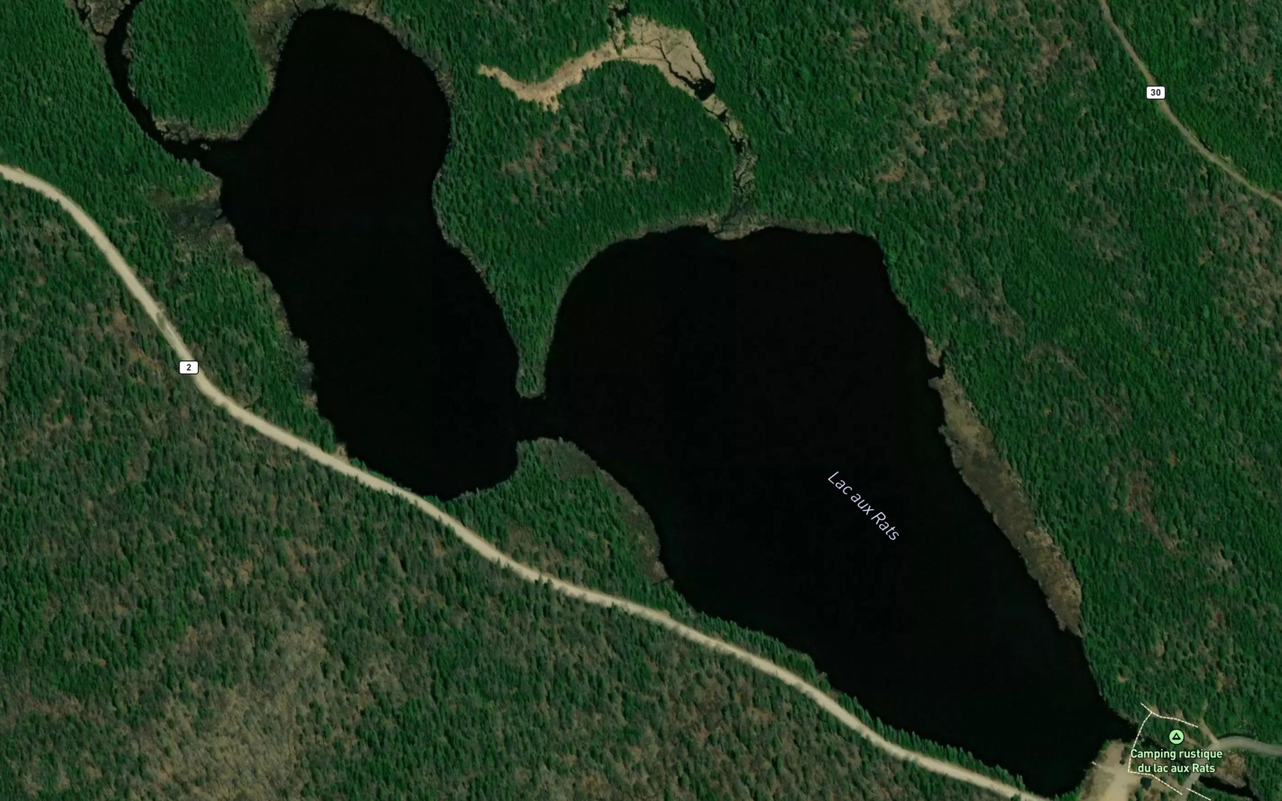 Satellite map of the Lac aux Rats