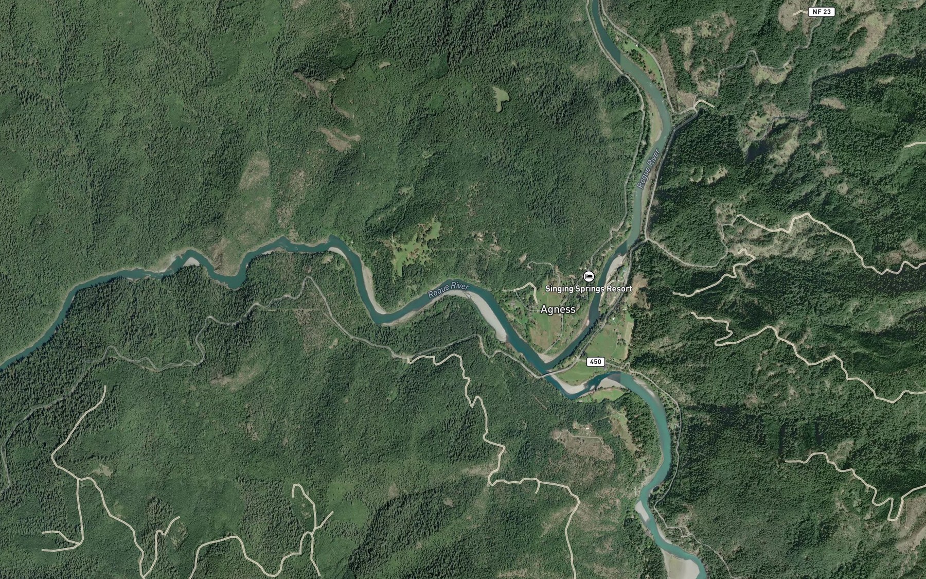Satellite map of the Wee Riffle