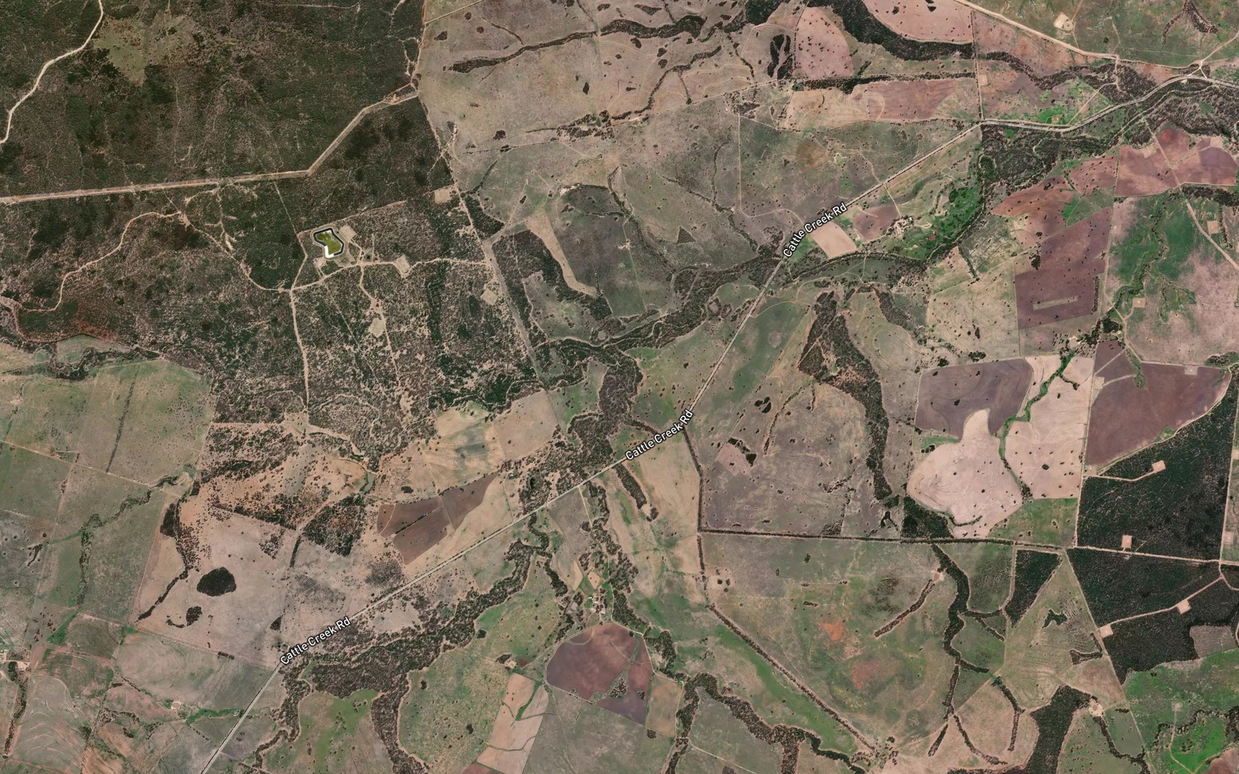 Satellite map of the Cattle Creek