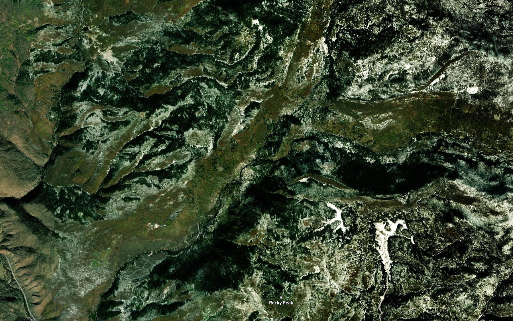 Satellite map of the South Fork Mad Creek