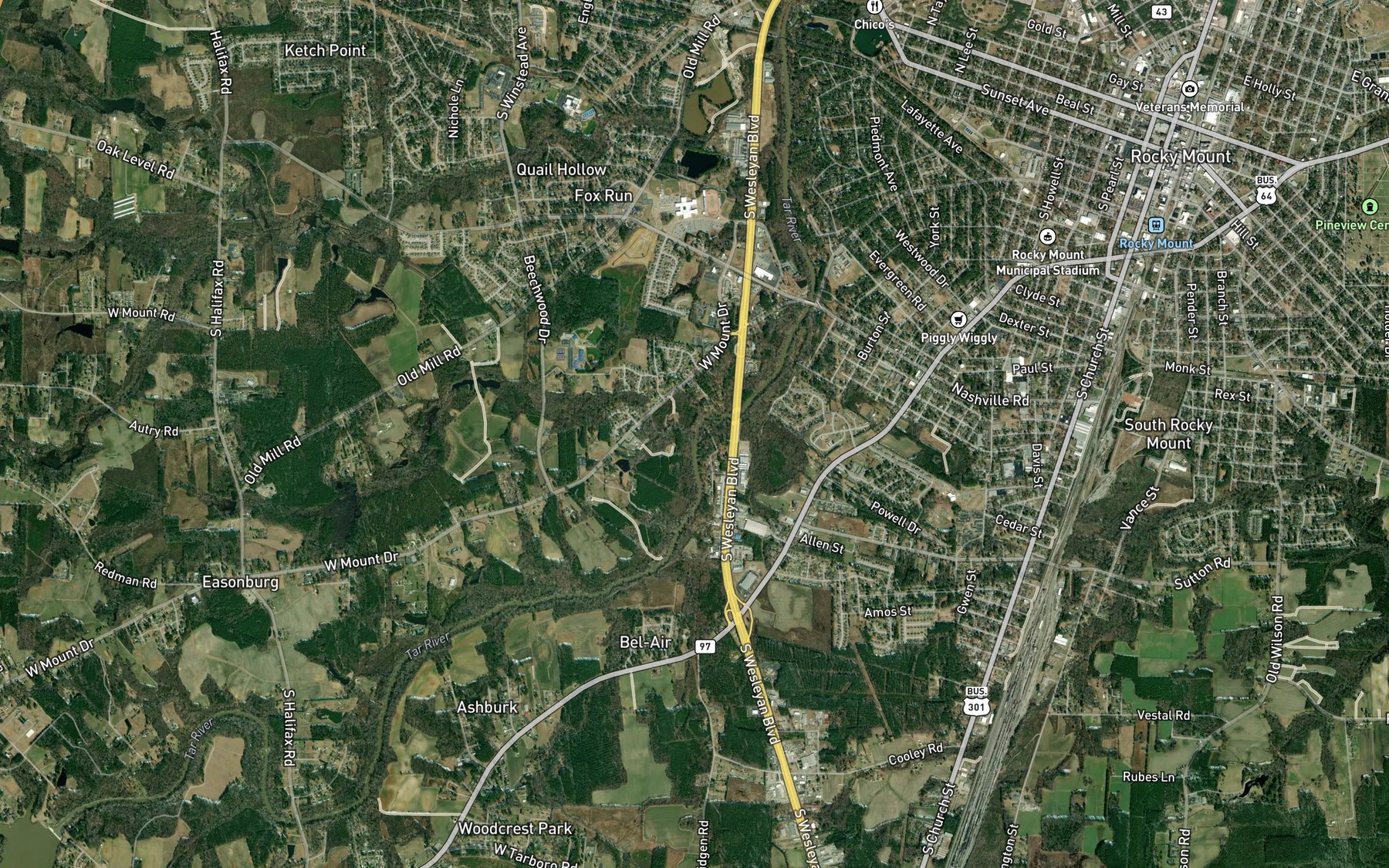 Satellite map of the Grape Branch