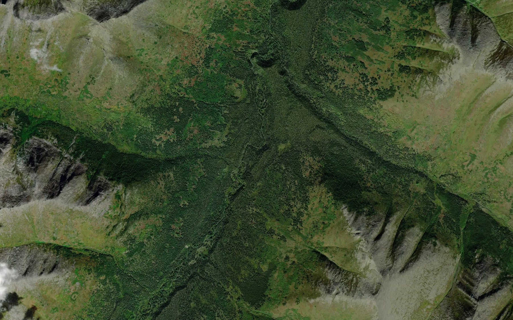Satellite map of the Moose Creek