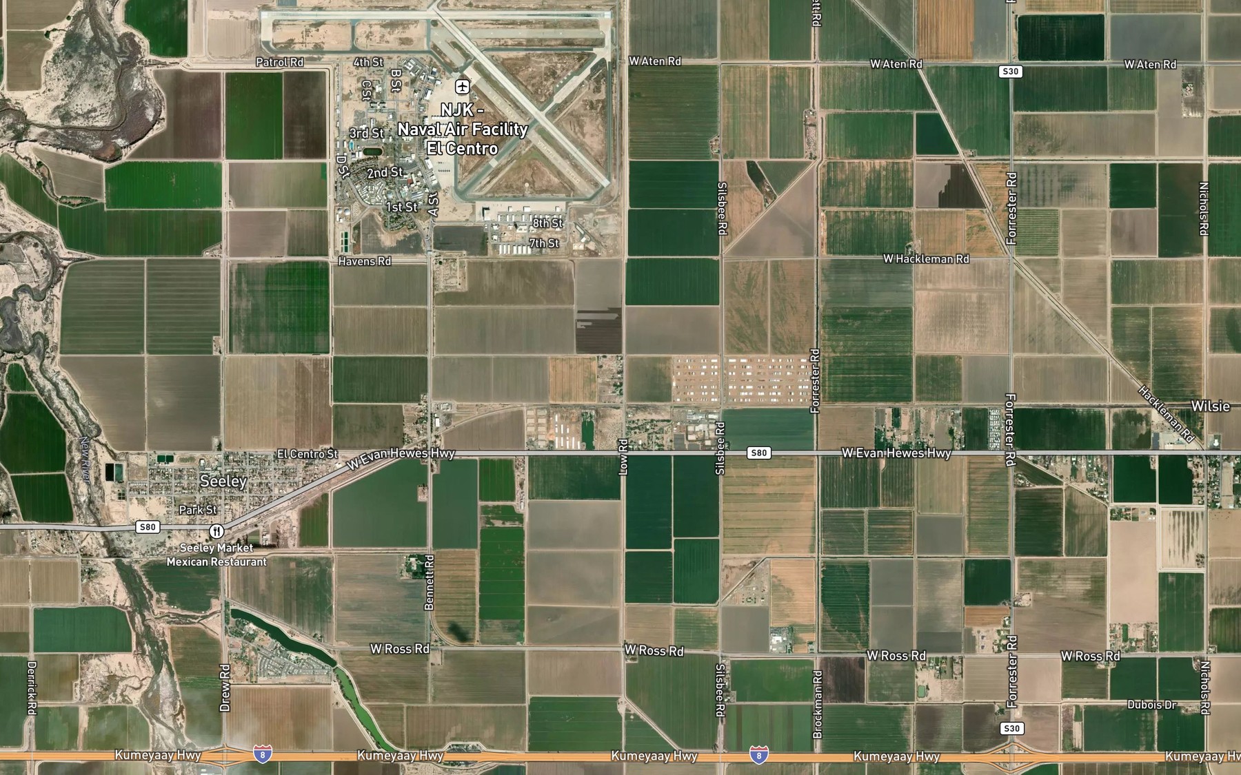 Satellite map of the Elm Canal