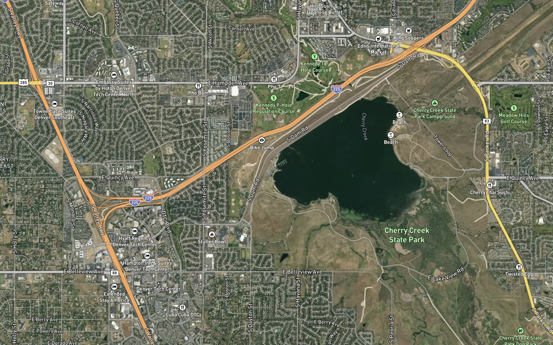 Satellite map of the Spot 4
