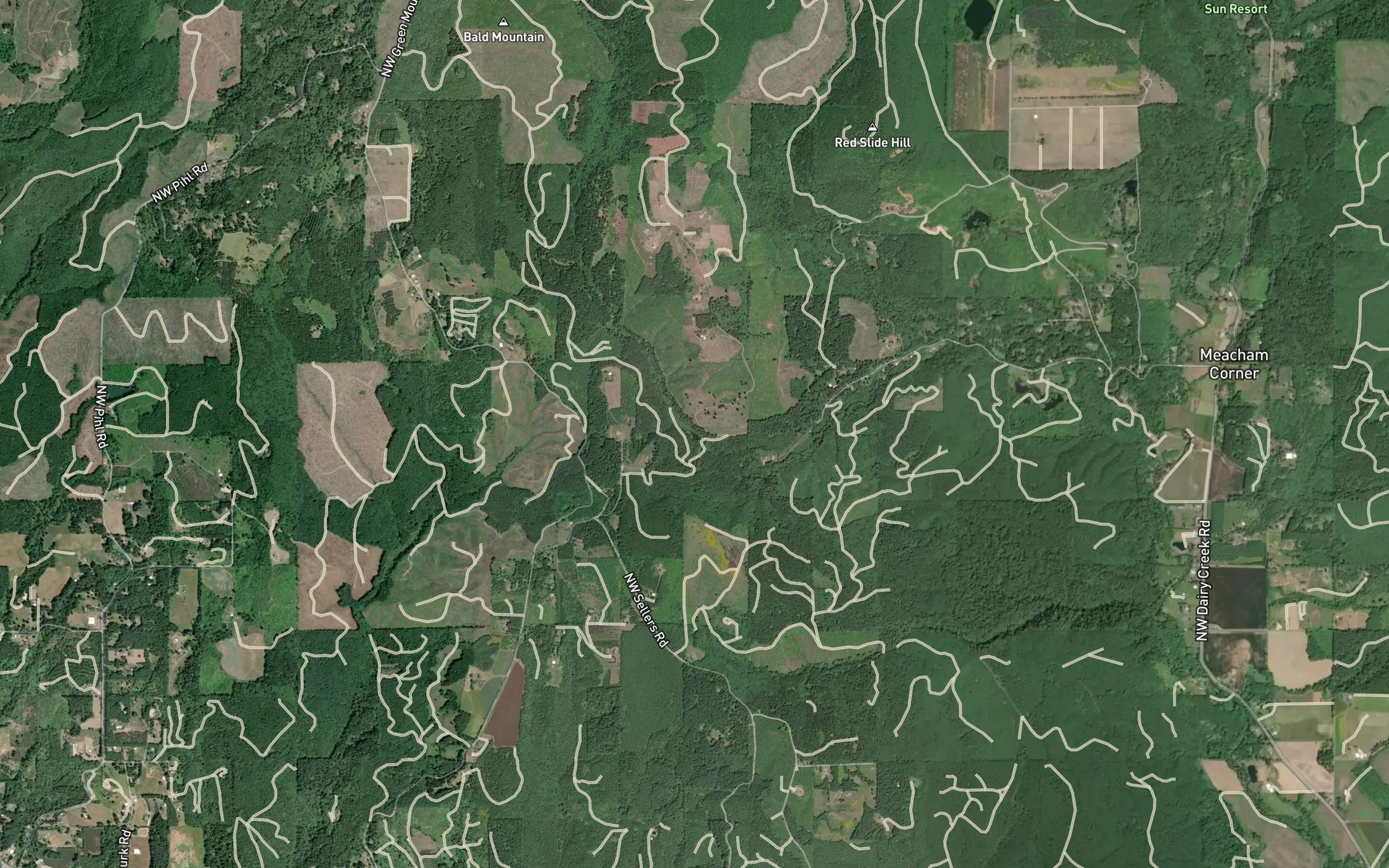 Satellite map of the Sunago Reservoir
