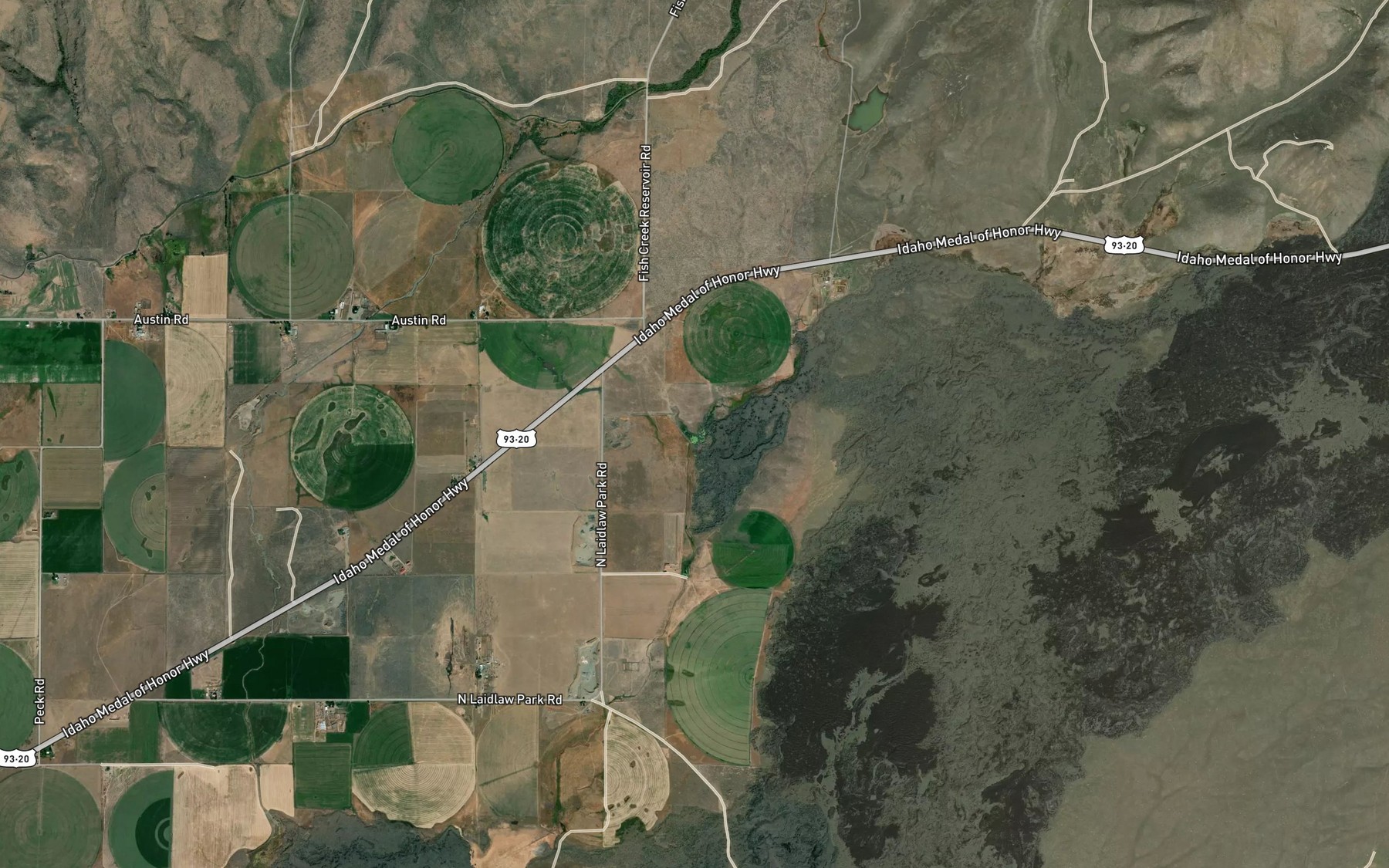 Satellite map of the Wheatly Pond