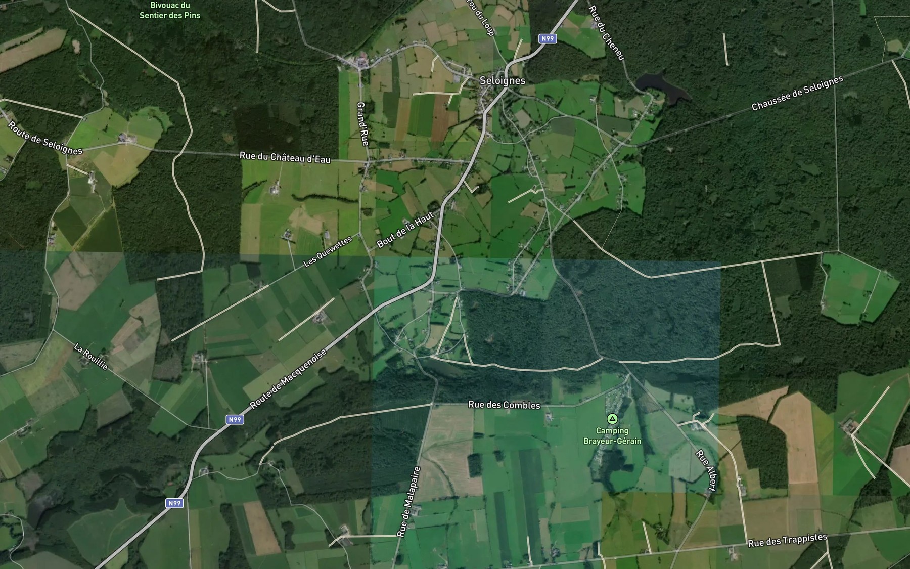 Satellite map of the Etang d'Oise
