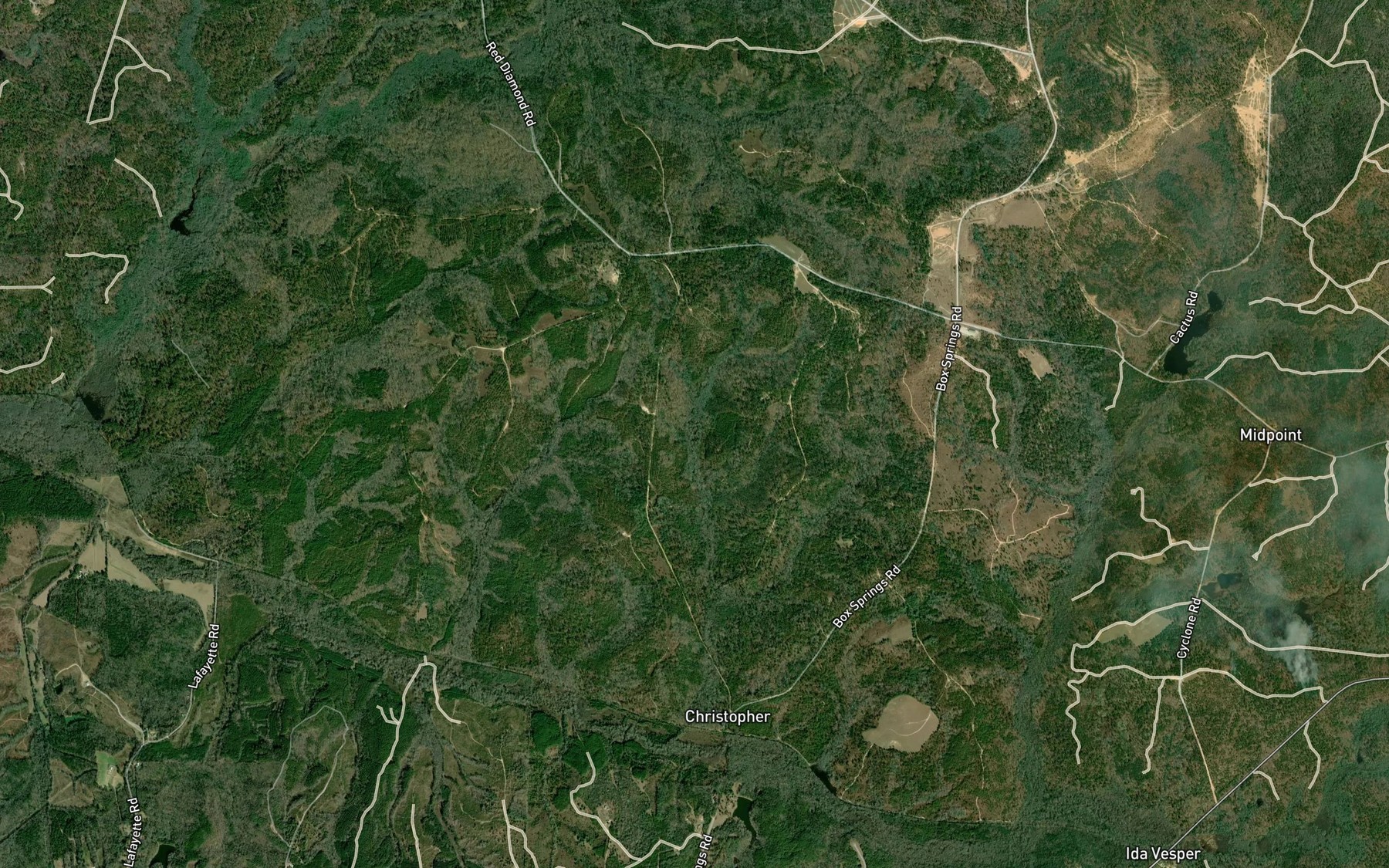 Satellite map of the Daniels Pond