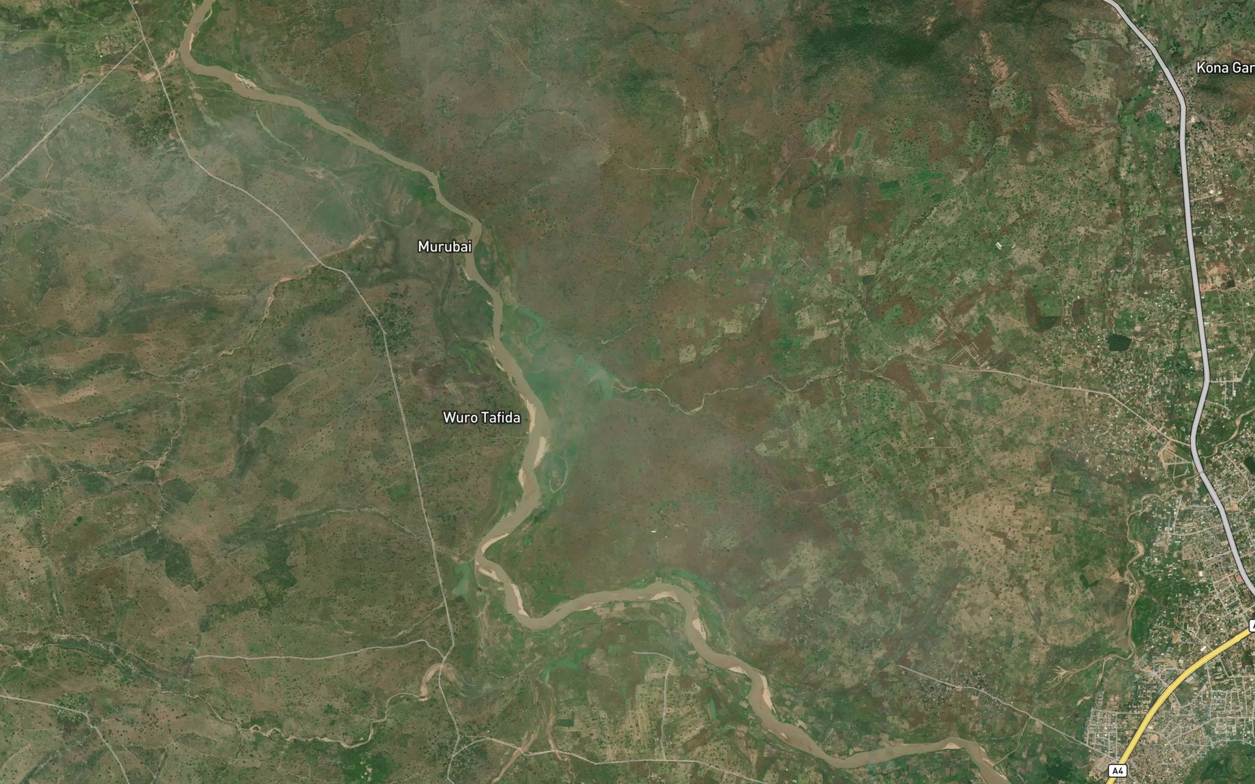 Satellite map of the River Hweyia