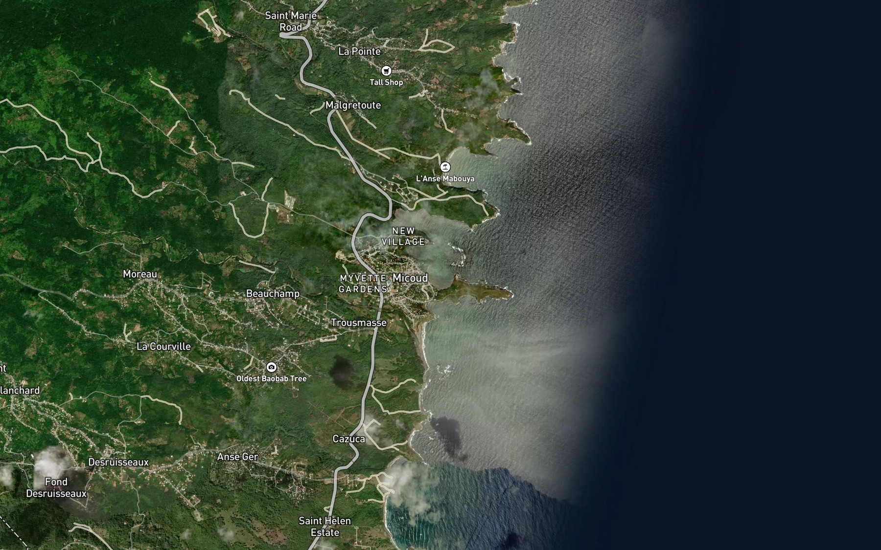 Satellite map of the Port Micoud