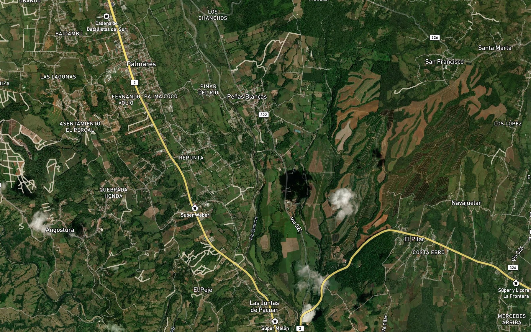 Satellite map of the Quebrada Chanchos