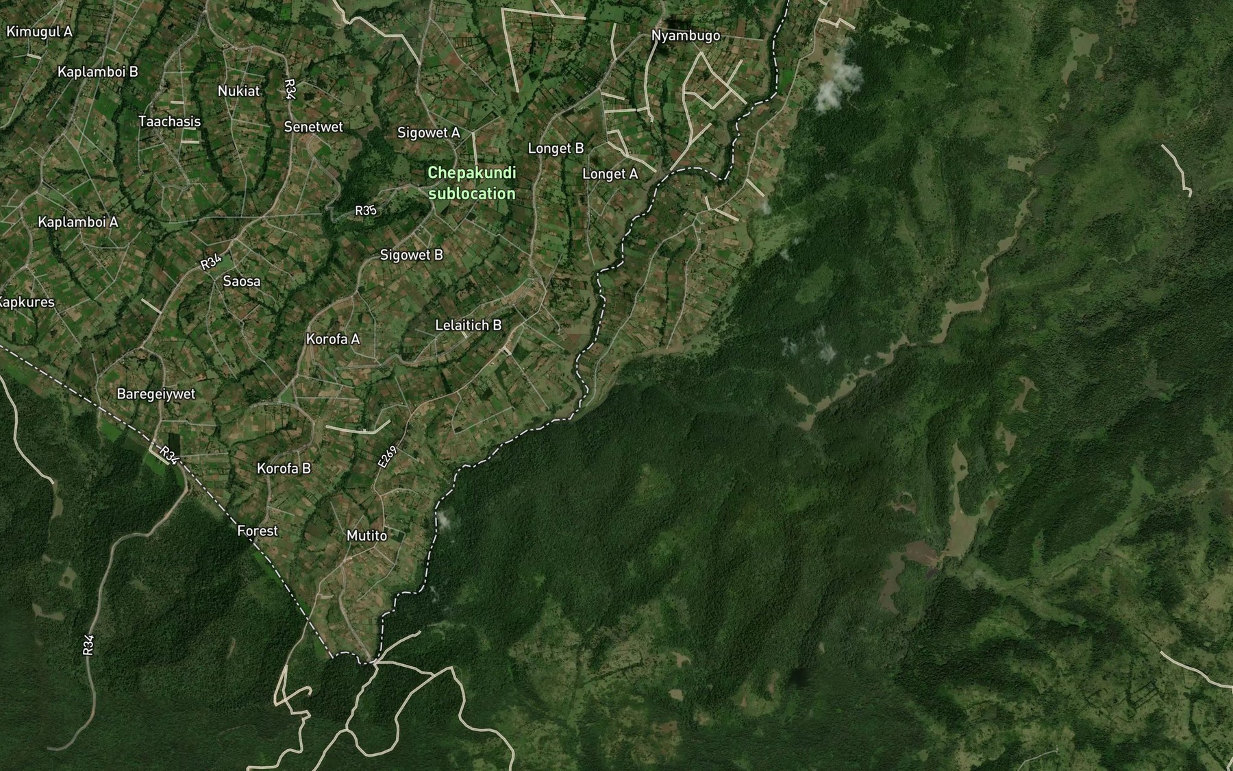 Satellite map of the Shabaltaragwa