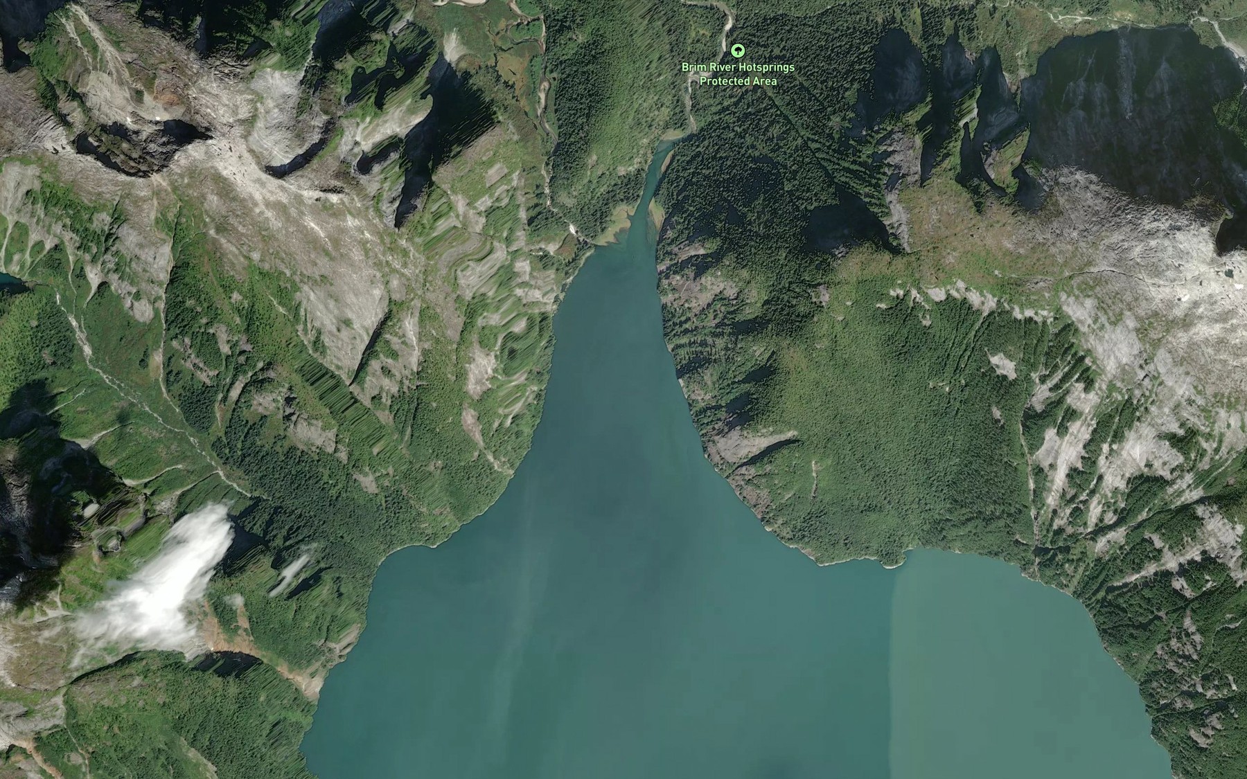 Satellite map of the Owyacumish Bay