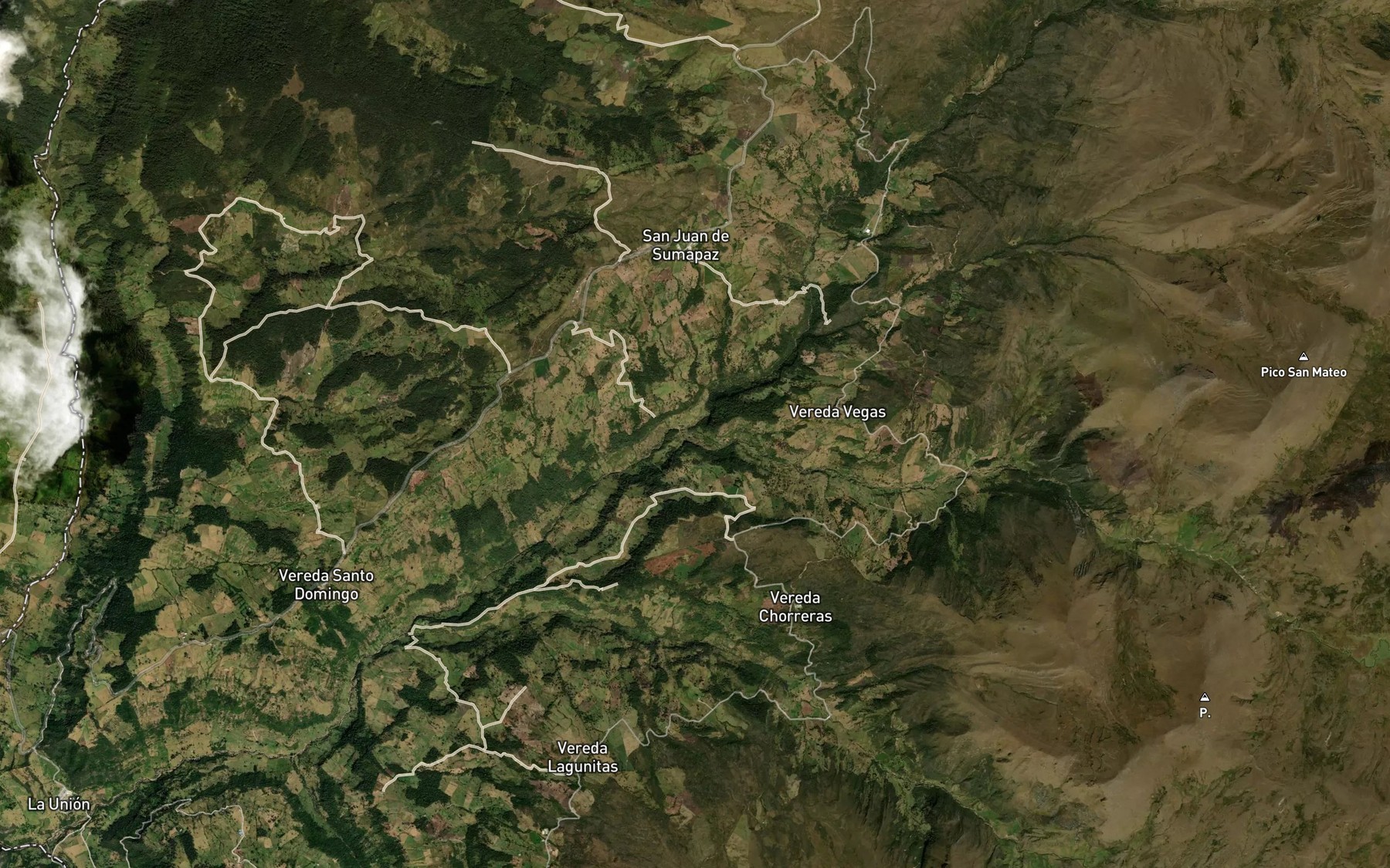 Satellite map of the Quebrada Las Vegas