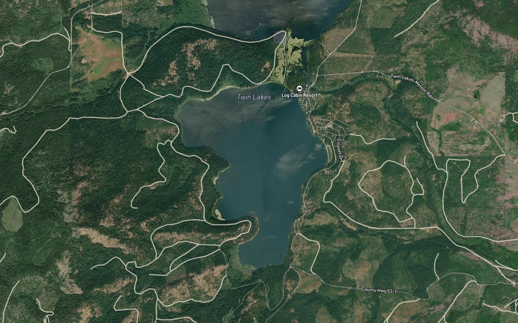 Satellite map of the South Twin Lake