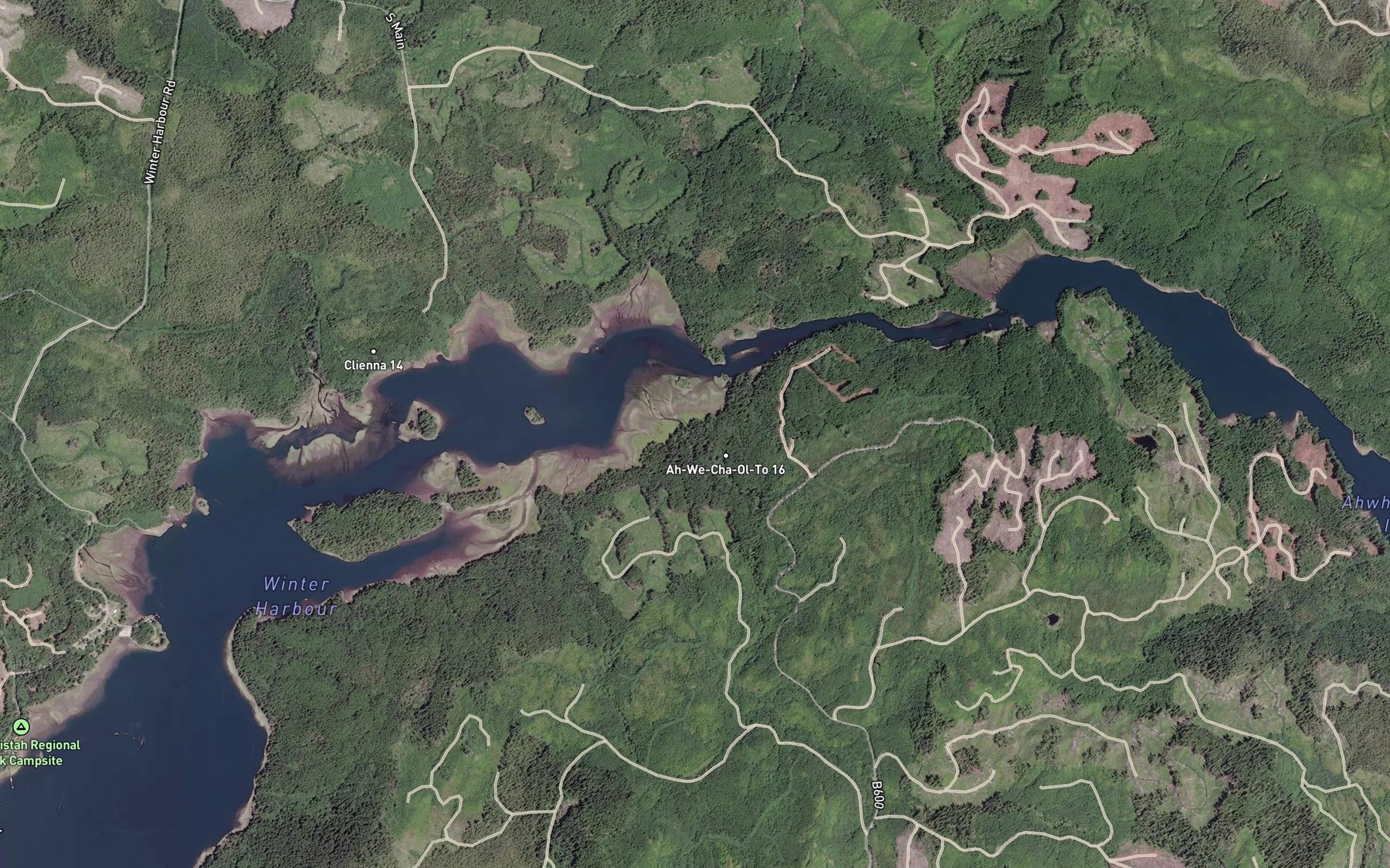 Satellite map of the Bear Creek
