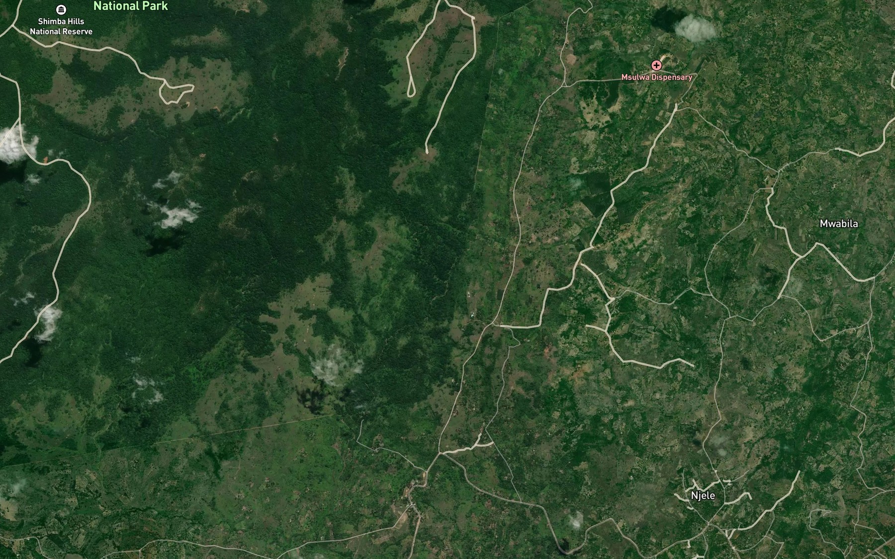 Satellite map of the Rongo Mwagandi