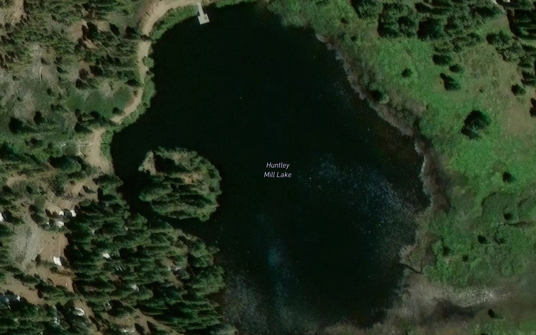 Satellite map of the Huntley Mill Lake