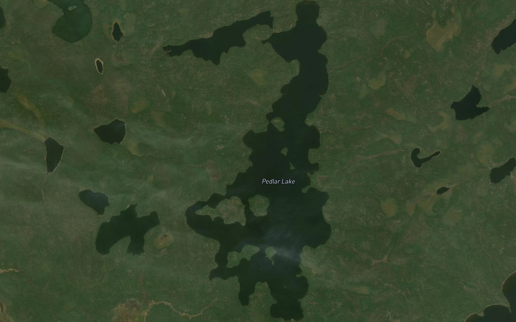 Satellite map of the Pedlar Lake