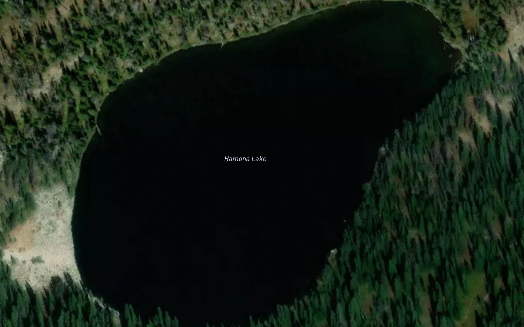 Satellite map of the Ramona Lake