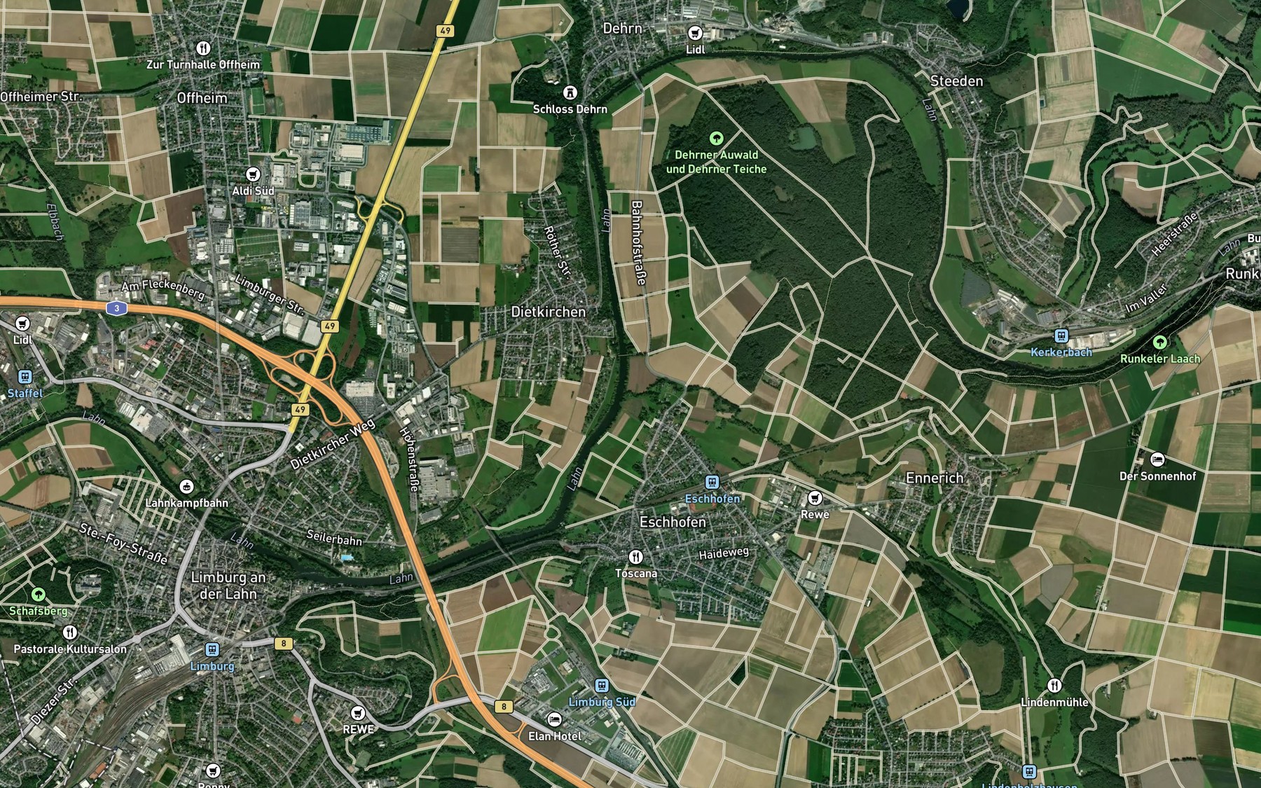 Satellite map of the Emsbach
