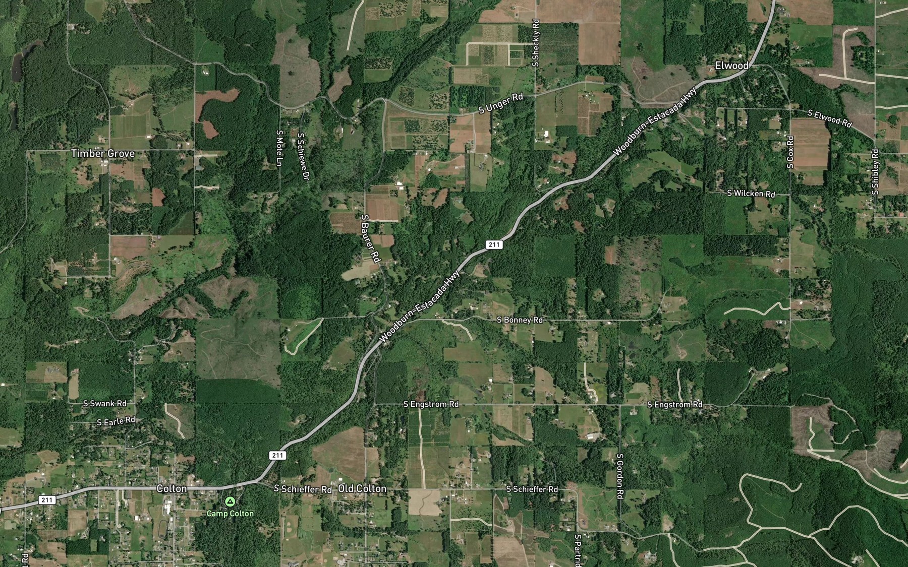 Satellite map of the Mill Creek