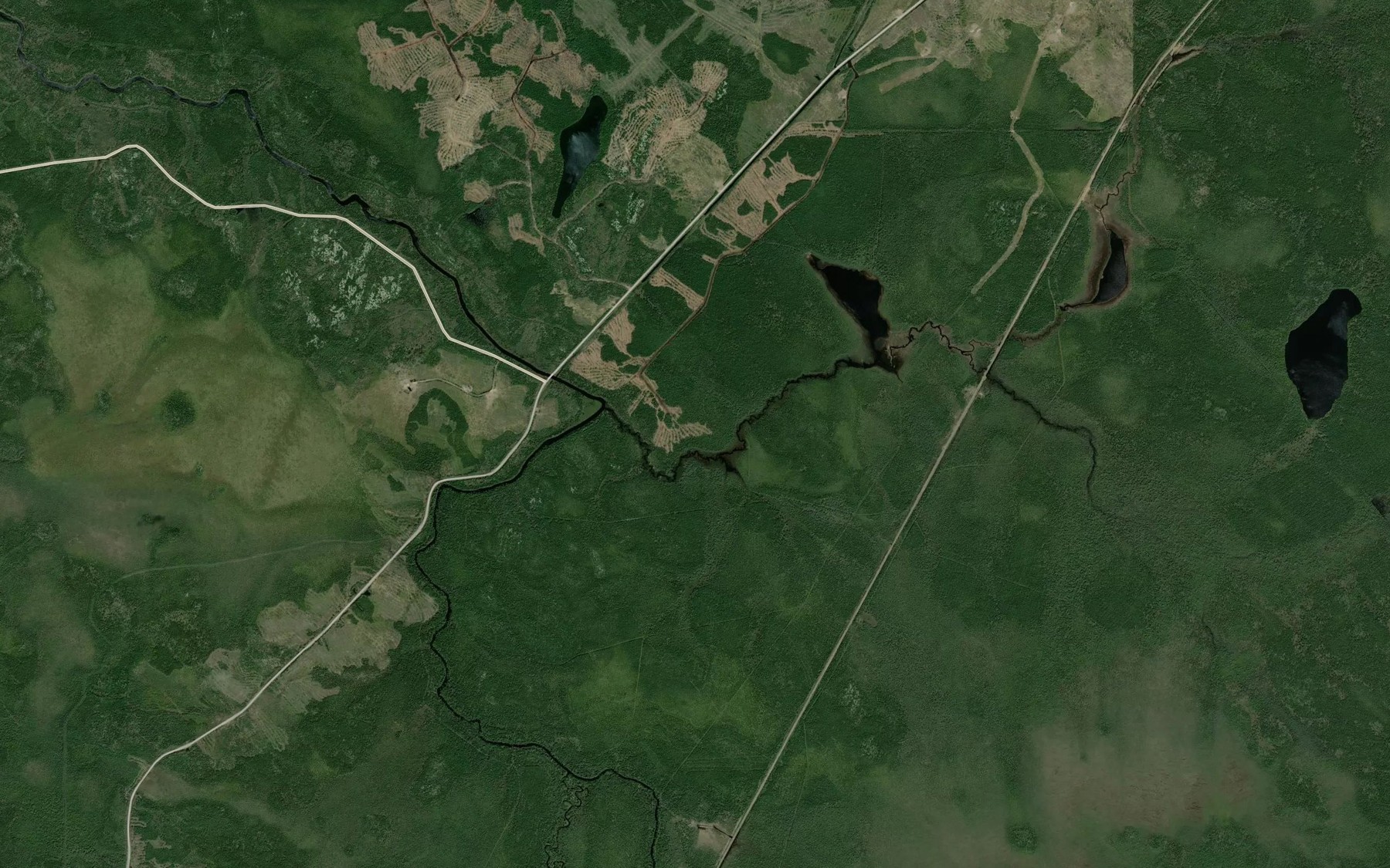 Satellite map of the Waboose Creek