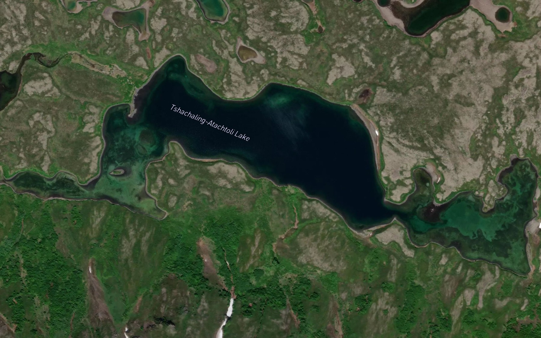 Satellite map of the Tshachaling-Atachtoli Lake