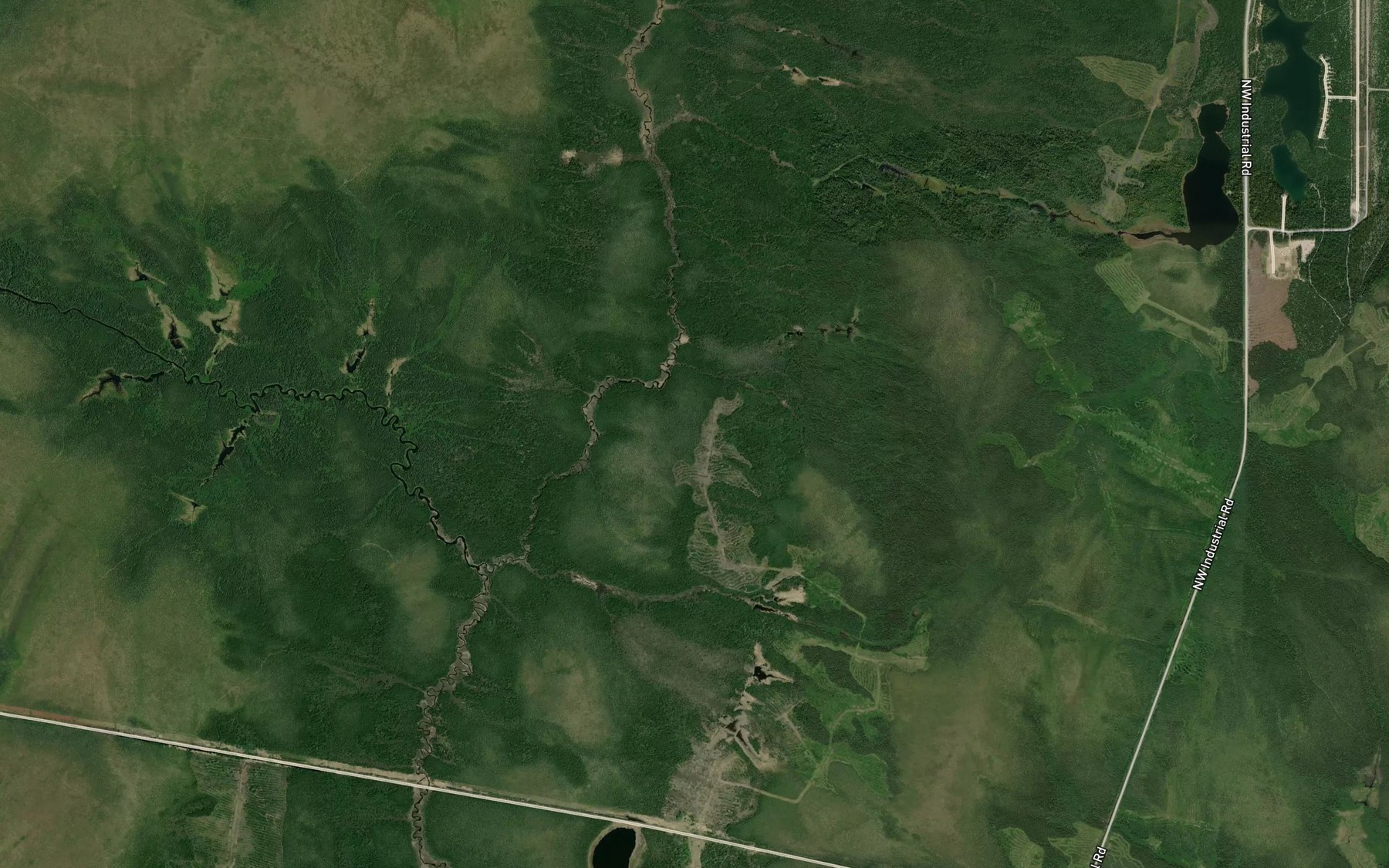 Satellite map of the Paton Creek