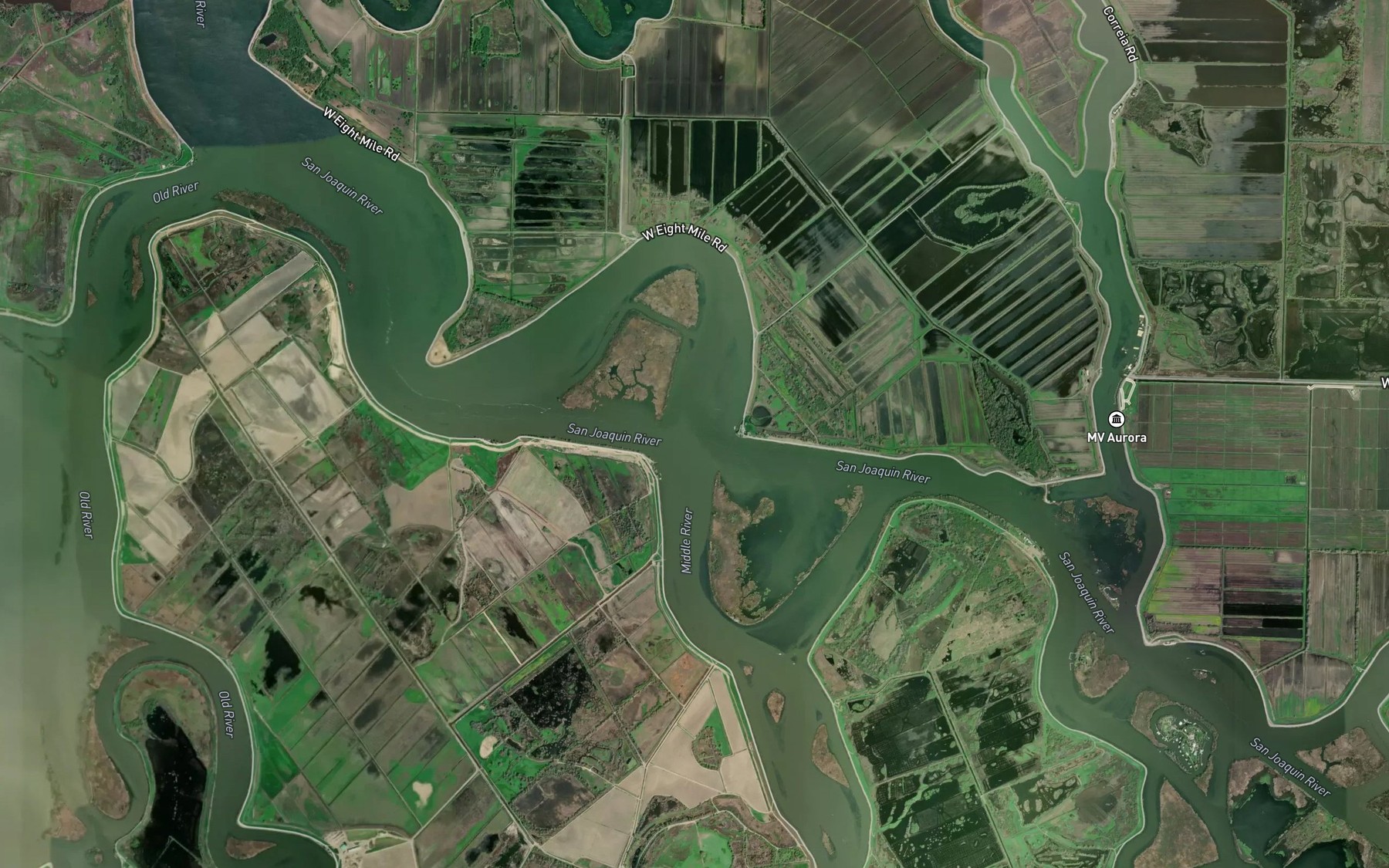 Satellite map of the Mandeville Reach