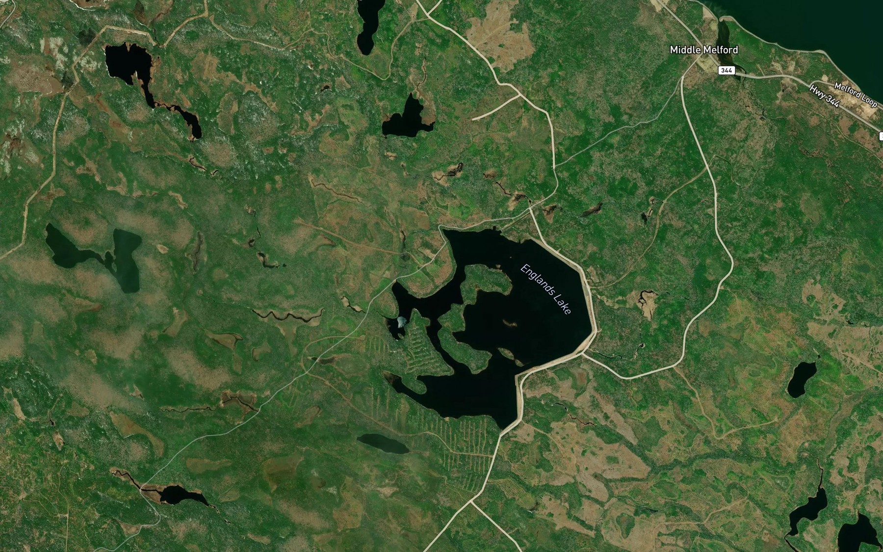 Satellite map of the Two Mile Brook