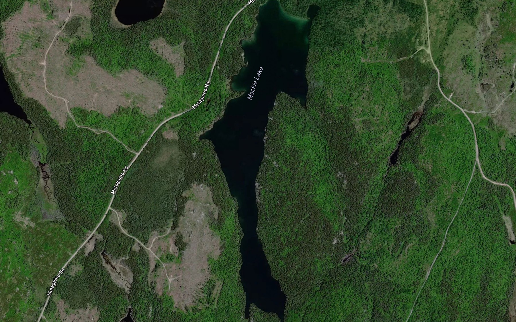Satellite map of the Mackie Lake