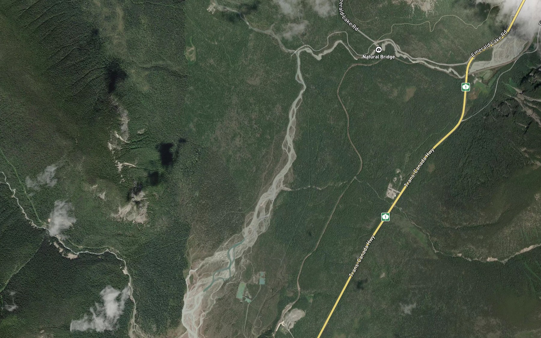 Satellite map of the Boulder Creek