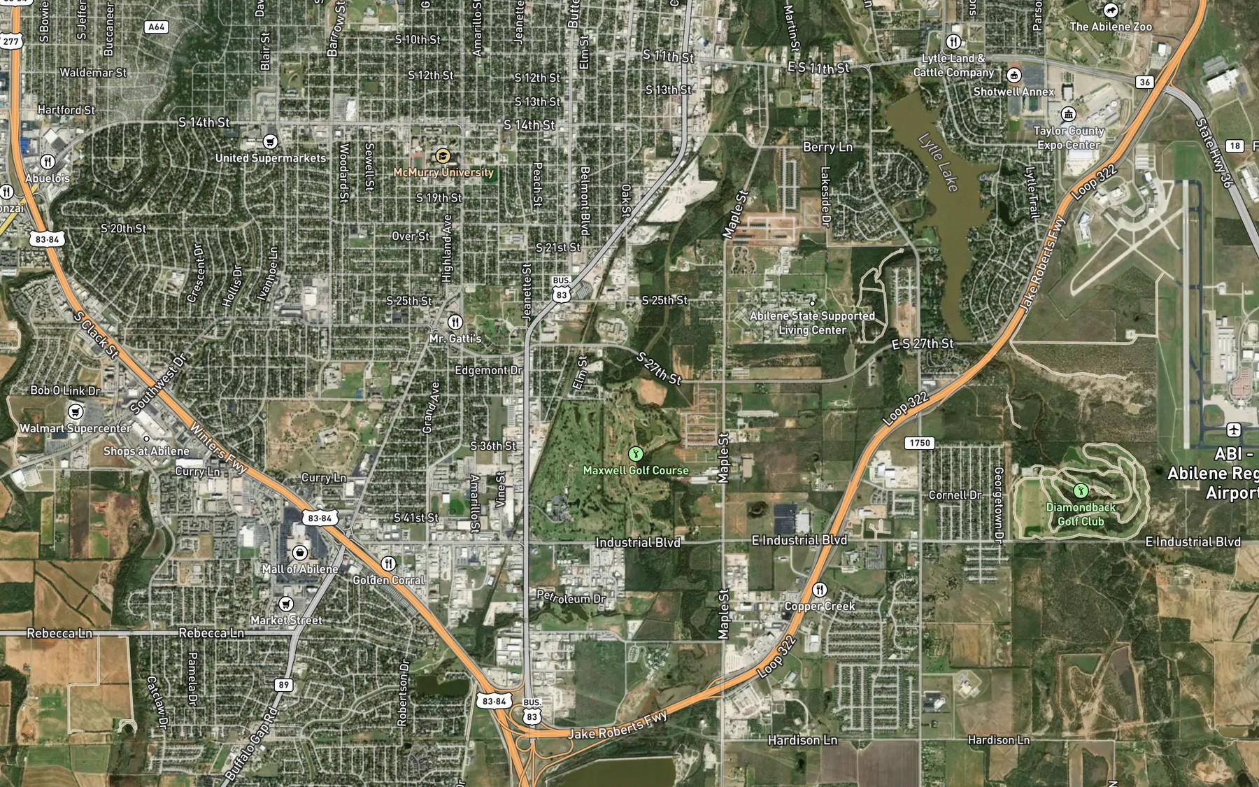 Satellite map of the Buttonwillow Creek