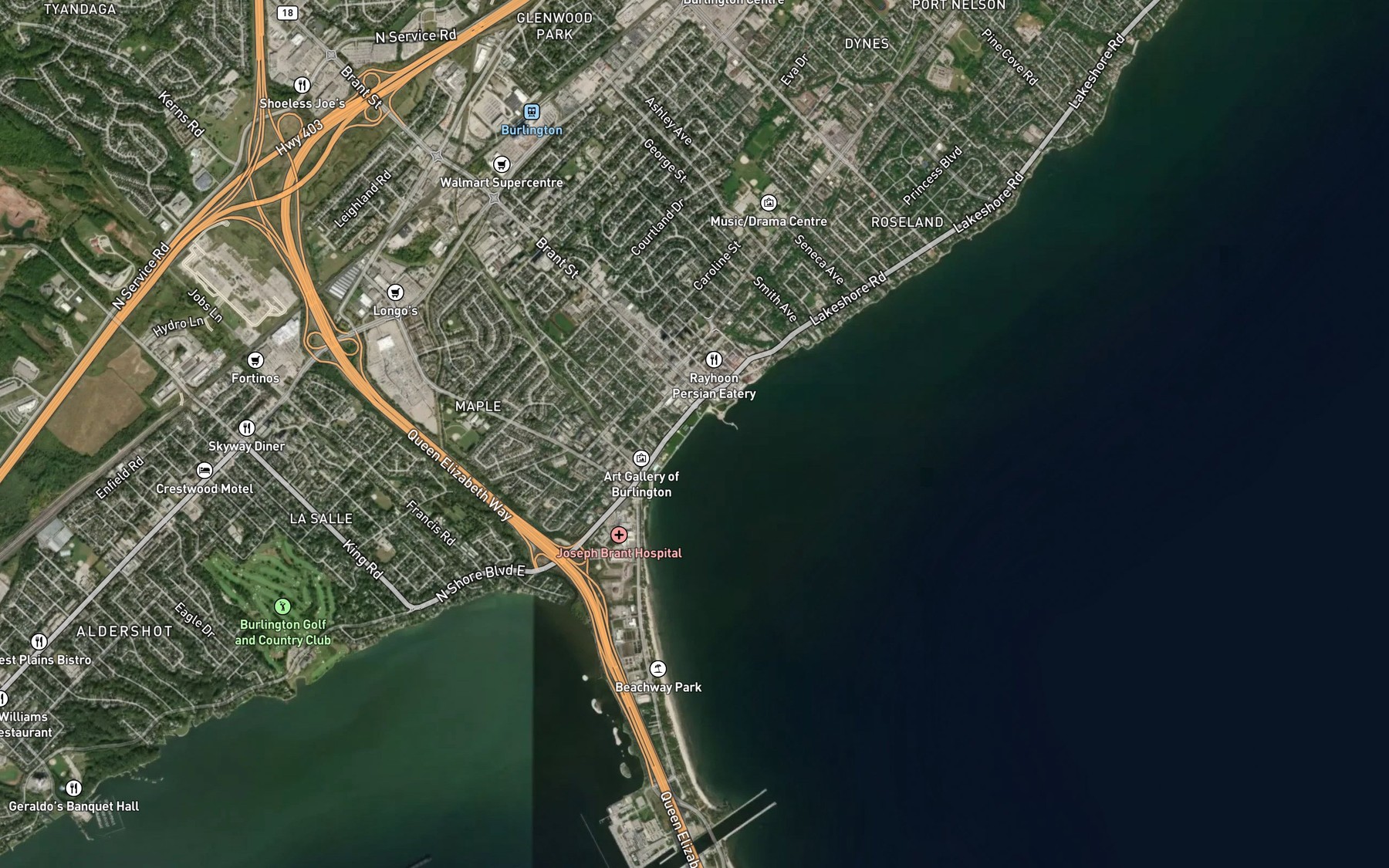 Satellite map of the Hager Creek