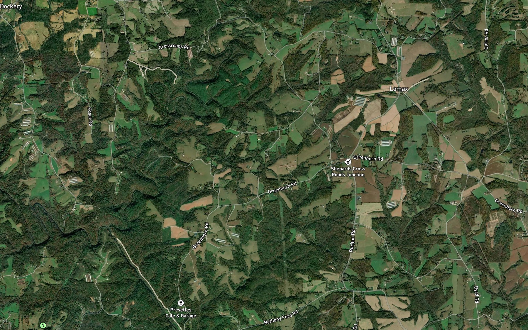 Satellite map of the Muddy Branch