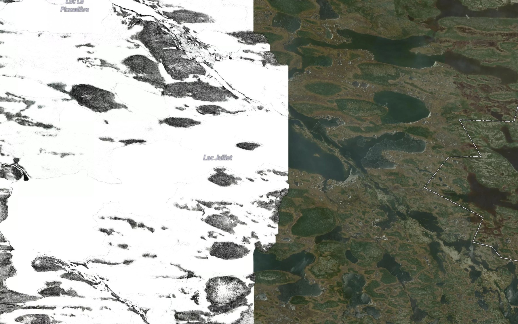 Satellite map of the Lac Juillet