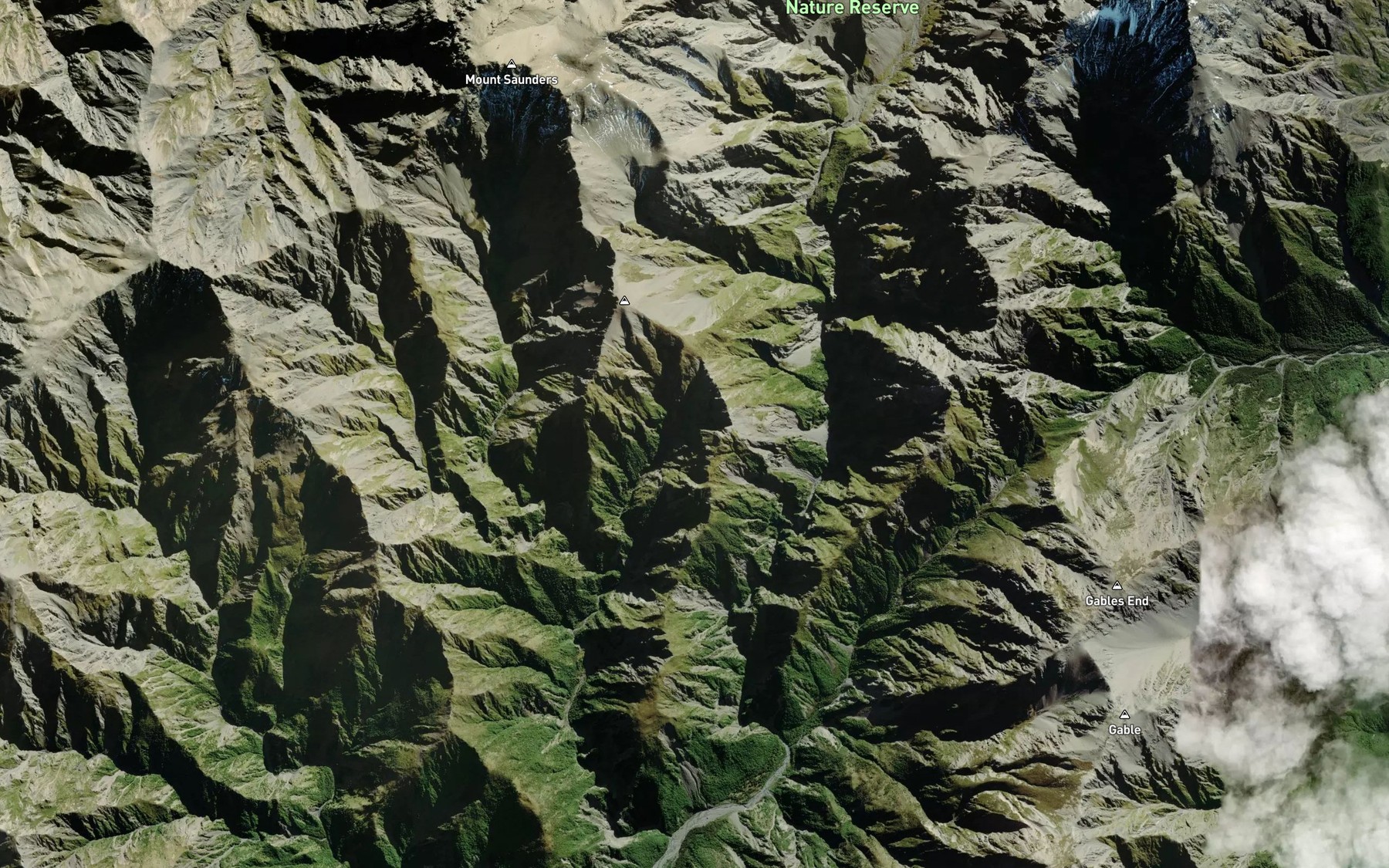 Satellite map of the Kowhai River
