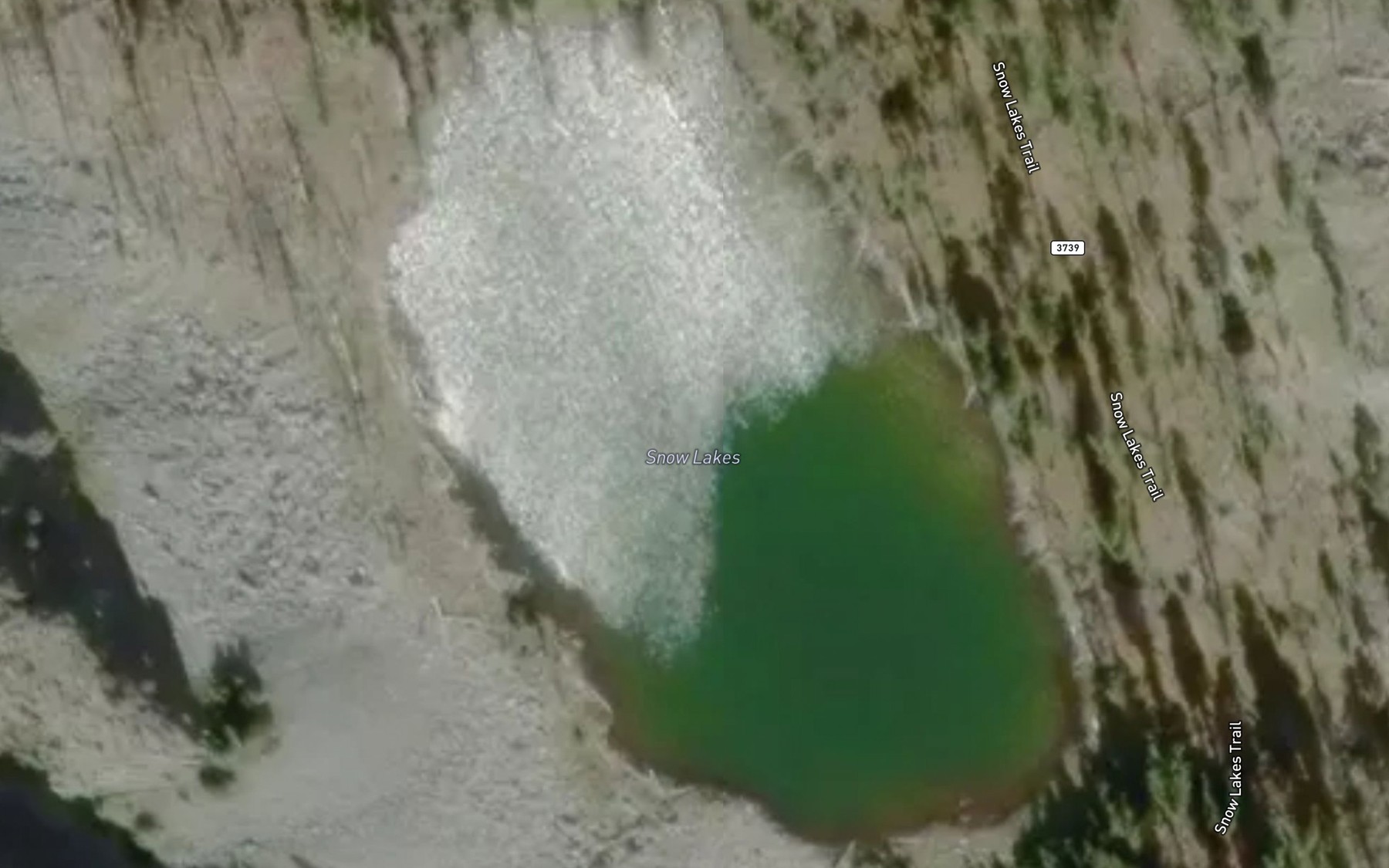 Satellite map of the Snow Lakes