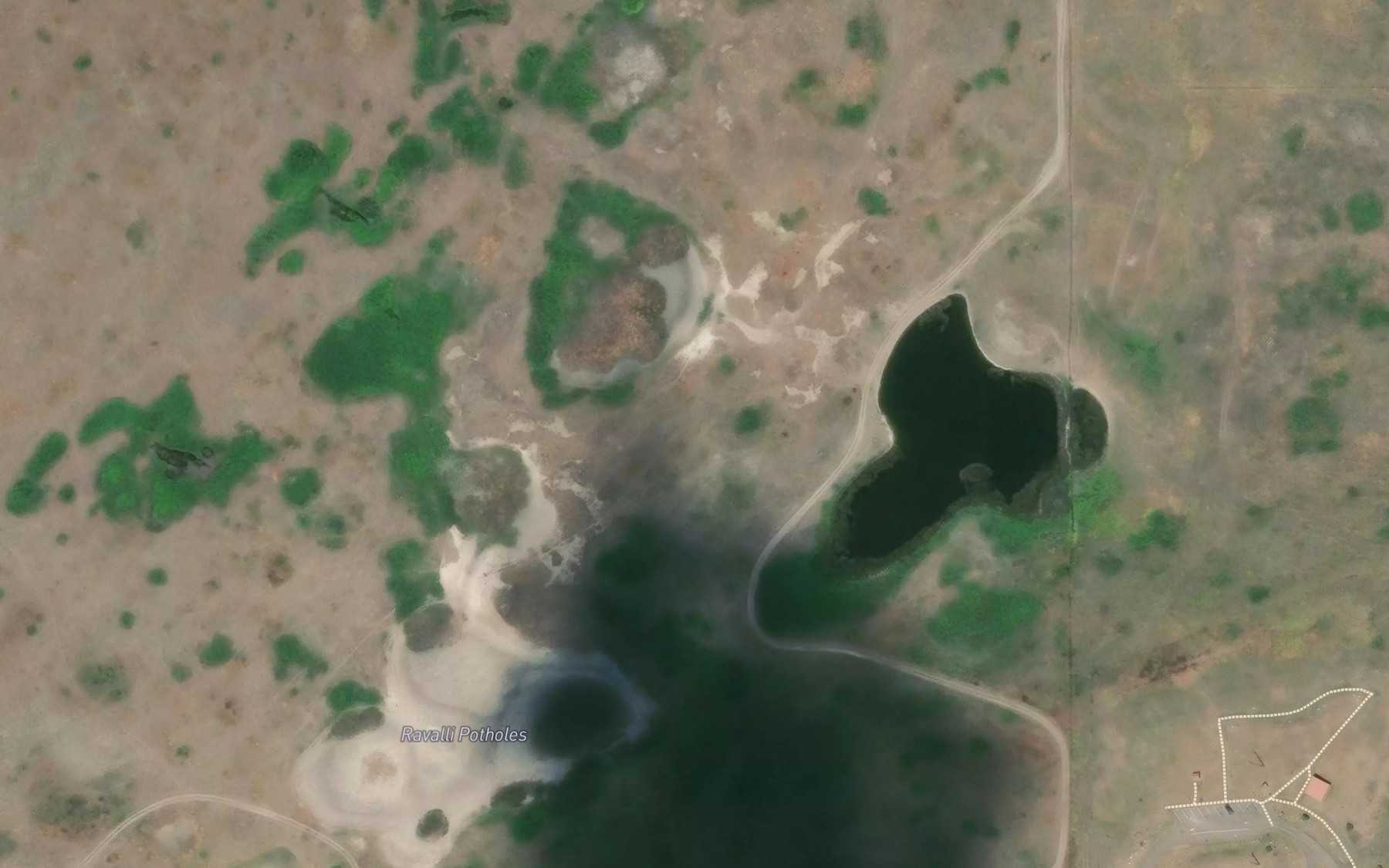 Satellite map of the Ravalli Potholes