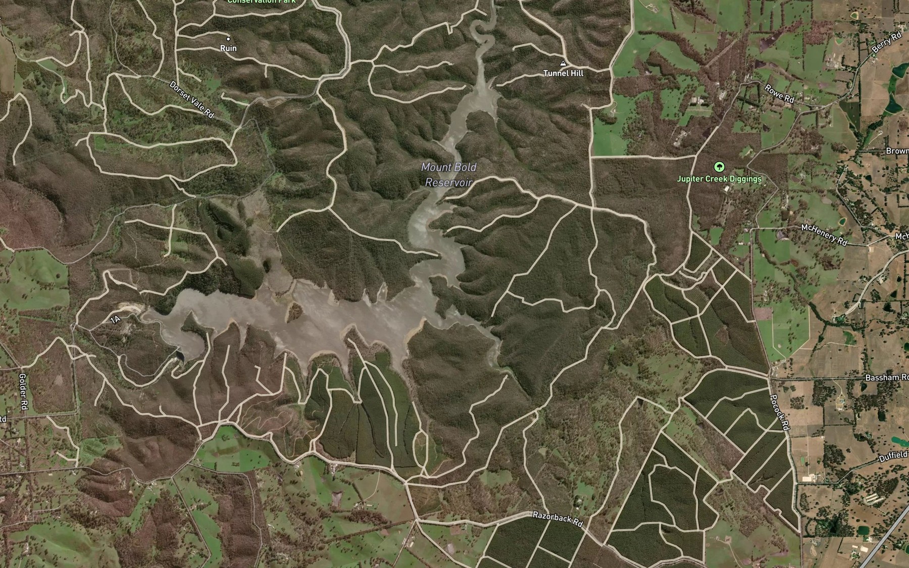 Satellite map of the Edwards Creek