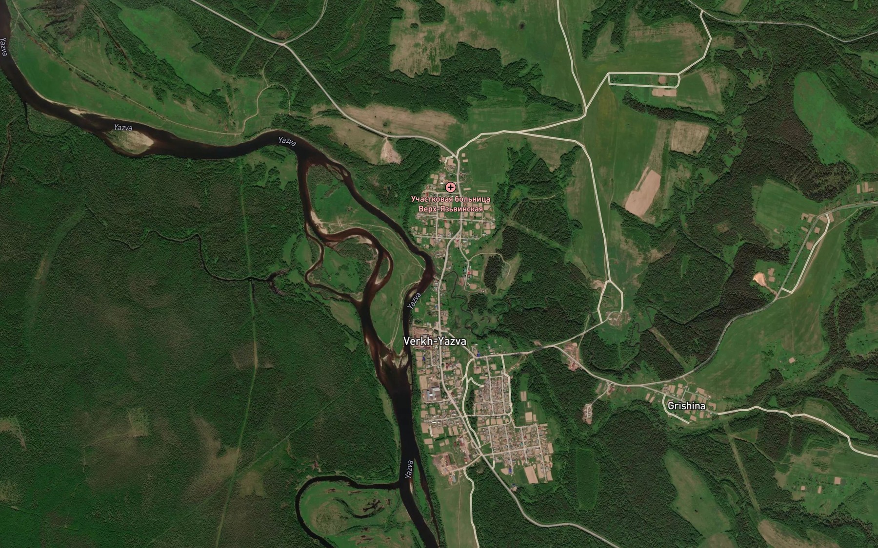 Satellite map of the Shud'ya