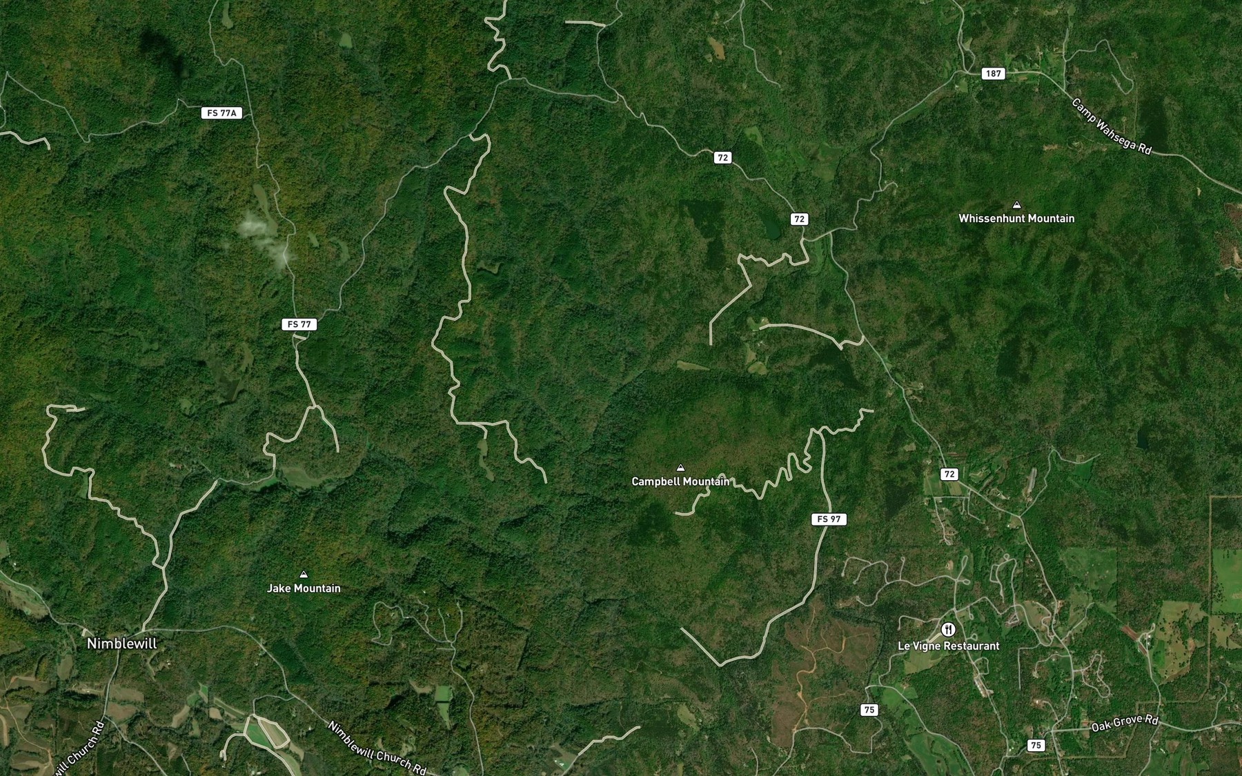 Satellite map of the Black Branch