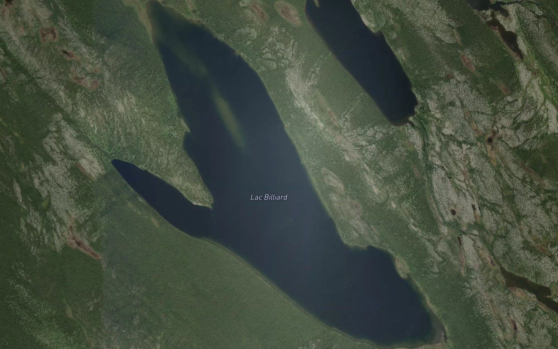 Satellite map of the Lac Billiard