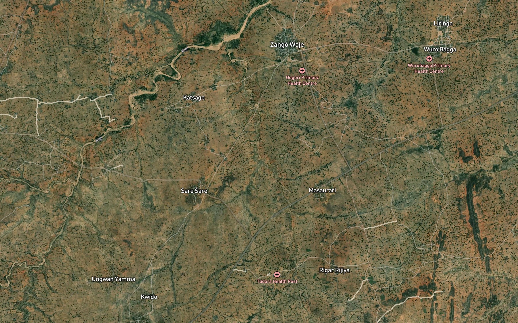 Satellite map of the River Jobi